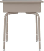 Flash Furniture Billie Student Desk - Gray Granite Open Front School Desk - Silver Metal Frame - 24"W x 18"D Adjustable Height, Durable for School or Remote Learning