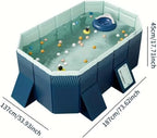 1.8m PVC Folding Pool, Non-Inflatable Portable Swimming Pool for Kids and Adults, Hard Plastic Shell Outdoor Pool with Foldable Design for Backyard, Patio, Beach