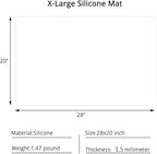 Silicone Mats for Countertop - Thicker, 28" by 20" Extra Large Multipurpose Mat, Counter Table Protector, Desk Saver Pad, Placemat Nonstick Nonskid Heat-Resistant Pad, Translucent