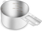1PCS 2/3Cup (160ml, 5.3oz) Single Measuring Cup, Etched Inner Scale Stainless Steel Measure Scoop, Metric and US Measurement, Dishwasher Safe