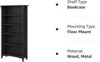 Bush Furniture Salinas 5 Shelf Bookcase, Tall Bookshelf for Living Room and Home Office