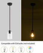 Brown and Gold Pendant Lights Kitchen Island - Clear Glass Pendant Light Fixture Multiple Stems Rods 3 Units 12 Inch 3 Units 4 Inch (1 Pack Brown and Gold Downrod)