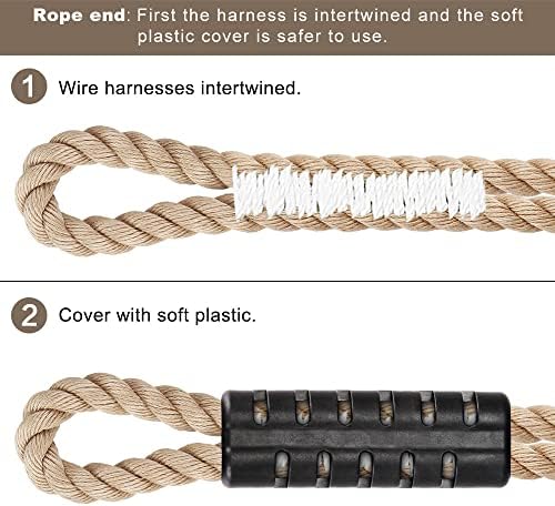 SELEWARE 4ft Hammock Straps, Tree Swing Rope with Carabiner | Beige Extension Kit, Easy Setup, Supports Tree Swings, Hammock Chairs, Indoor Outdoor Applications