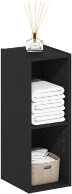 Furinno Fulda 2-Tier Space Saving Storage Shelf Bookcase, 8-Inch Width, Blackwood