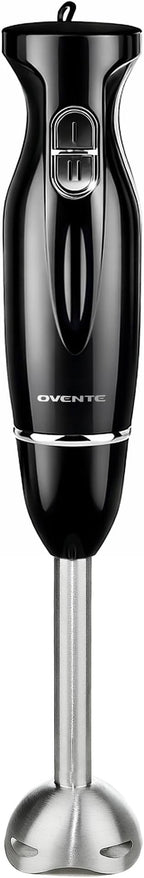 OVENTE Electric Corded Hand Blender, 300W with 2 Mixing Speeds Black HS560B | Handheld Immersion Stick Mixer with Stainless Steel Blades for Smoothies, Purees & Baby Food