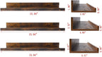 Giftgarden 16 Inch Floating Shelves for Wall Set of 3, Rustic Wall Mounted Picture Ledge Wooden Wall Shelf for Living Room Bedroom Kitchen Bathroom, 3 Different Sizes