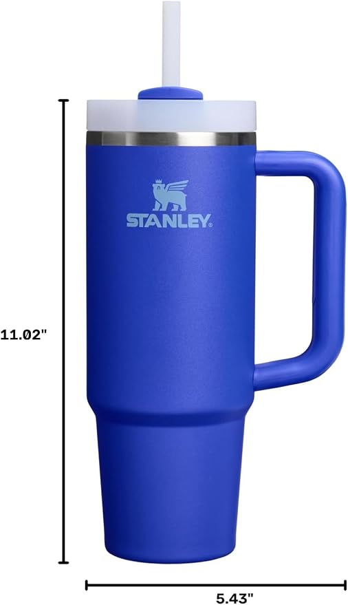 STANLEY Quencher H2.0 Flow State Tumbler, 30 oz, Cobalt | Handle and Straw | 3-Position Lid | Cup Holder Compatible for Travel | Insulated Stainless Steel Cup | BPA-Free