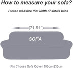 Mybedsoul Christmas Sofa Cover Santa Claus Printed Sofa Couch Cover Washable Furniture Protector with Elastic Bottom Xmas Home Room Festival Decoration(3 Seater)