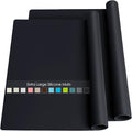 2 Pack Extra Large Silicone Mats for Baking Crafts, Multipurpose Kids Dinner Placemat Desk Countertop Waterproof Protector Heat Insulation Kitchen Pastry Rolling Dough Pad, Black, 23.6 x15.75 Inch