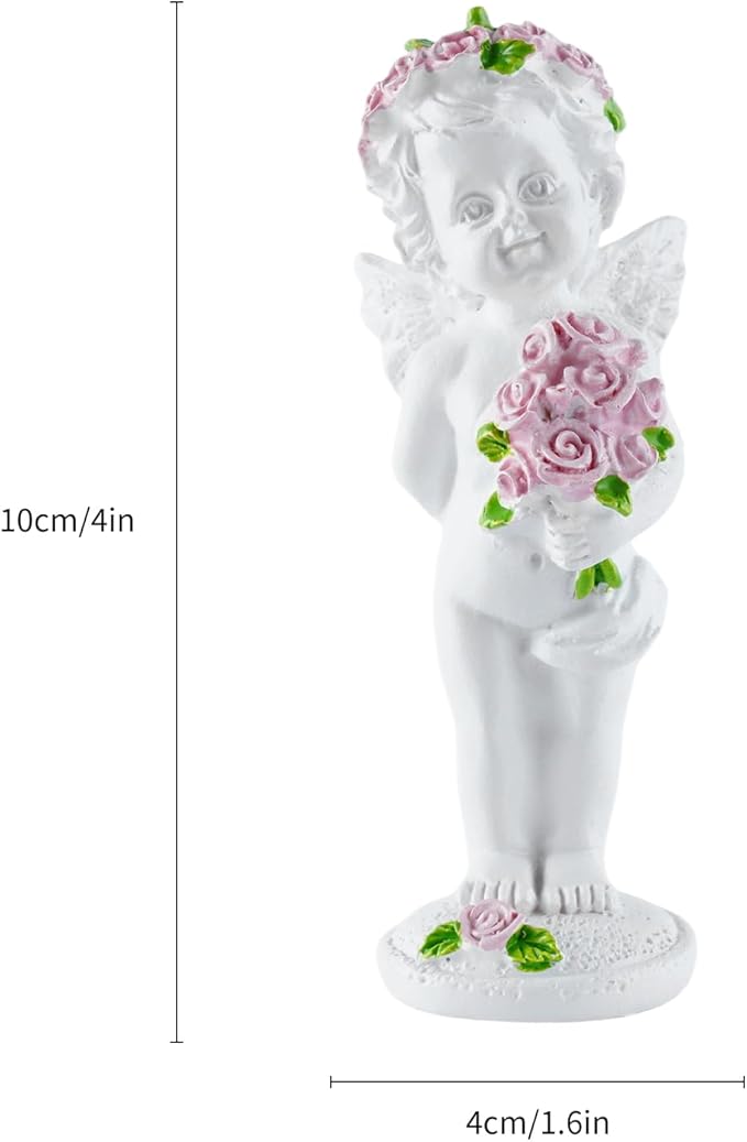 Resin Angel Statue Holding Flowers, Indoor Living Room Dining Table Decor, Outdoor Garden Ornament, Ideal Gift for Mom, Dad and Friends