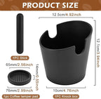 Coffee Knock Box, 5 Inch Espresso Dump Bin with Detachable Knock Rod & Silicone Tamper Pad, Non-Slip Base for Home Office Espresso Machine Accessories