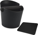 HOMEE 4.8 Inch Espresso Coffee Knock Box with Silicone Anti-Slip Tamper Mat | Detachable Rubber Knock Rod,Non-Slip Base,Easy to Clean,Barista-Style Knock Box Fits for Home Kitchen and Small Coffee Bars