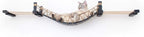 CatastrophiCreations Cat Bridge Wall-Mounted Play and Lounge Toy Cat Tree with Fabric Lounger for Pets, Onyx Bamboo/Natural Canvas