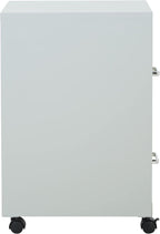 OSP Home Furnishings 2 Drawer Mobile Locking Metal File Cabinet, Grey
