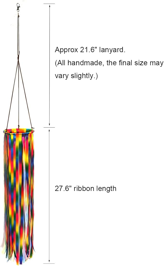 Ribbon Windsock Streamer, Outdoor Decorations for Your Patio, Garden, Yard, Dock and Camper, 49-Inch, WS49-YH