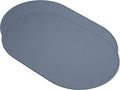 LINE+ARC Oval Silicone Degrē Placemats, Stonewash (20.5"x13", Set of 2) | Modern dining table mats with 3mm raised spill rim, waterproof, heat-safe, stain-resistant, non-slip design, blue
