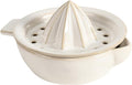 Ceramic Citrus Lemon Orange Juicer Manual Squeezer, Hand Juicer Reamer | Rotation Press with Strainer Lid, Spout, Handle, Dishwasher Safe, Easy to Clean