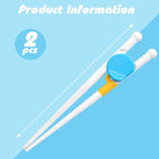 Chopsticks for Kids, 2 Pairs Training Chopsticks for Toddlers Beginners Baby Children Learning and Practice, Easy Mealtime & Fine Motor Skill Development, Non-Slip Grip, Dishwasher Safe | Beginners Children Learning and Practice, Easy Mealtime & Fine M...