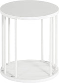 HDANI Small Round Wooden Step Stool for Kids Adults, 300lbs Load Capacity Garden Stool, Non-Slip Small Stool for Plant Stand, Kitchen, Bathroom and Bedroom, White