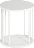 HDANI Small Round Wooden Step Stool for Kids Adults, 300lbs Load Capacity Garden Stool, Non-Slip Small Stool for Plant Stand, Kitchen, Bathroom and Bedroom, White