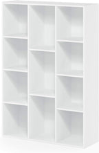 Furinno Luder Bookcase / Book / Storage , 11-Cube, White