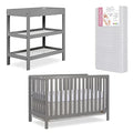 Nursery Essentials Bundle of Dream On Me Ridgefield 5-in-1 Convertible Crib, Dream On Me Ridgefield Changing-Table, with a Dream On Me Honeycomb Orthopedic Firm Fiber Standard Crib Mattress
