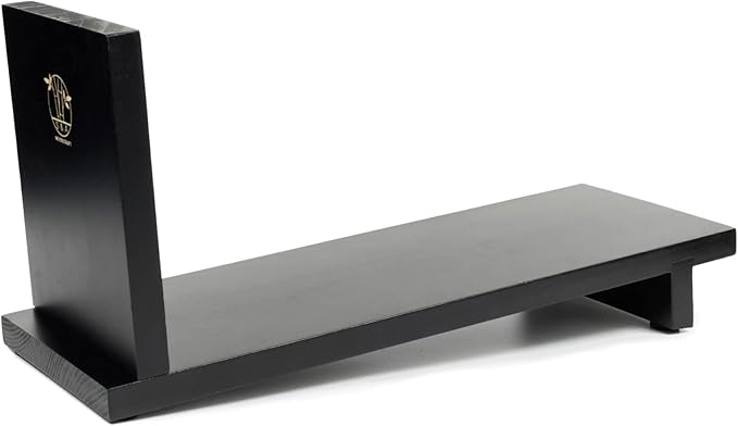 S&A WOODCRAFT Desktop Wood Bookshelf with Wooden Bookend, Desk Organizer Shelf and Display Rack with Book Ends, Storage Shelf Bookcase for Office, Home Decor, Kitchen Countertop, Black Pine