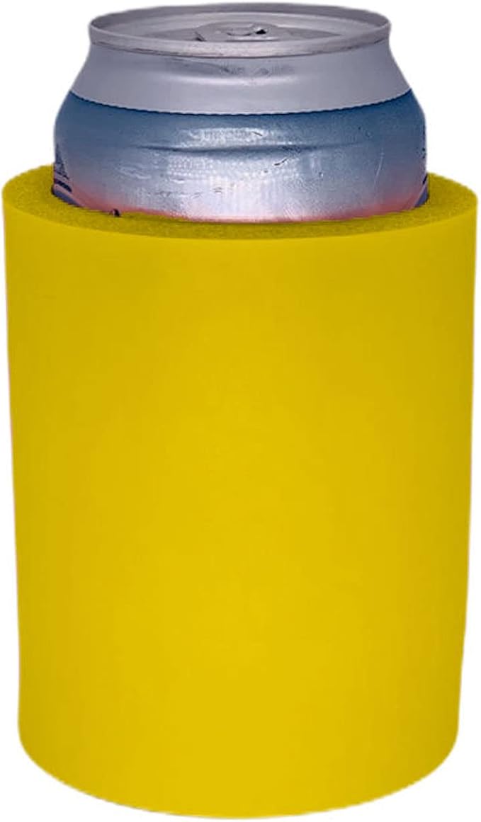 Blank Thick Foam Old School Can Cooler (Yellow)