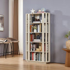 Tall Book Shelf Unit Combo, 5 Layer Storage Shelves Organizer, Modular Open Back Grid Bookcase for Home Office Decor, White Oak