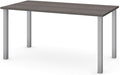 Bestar Universel Table Desk with Square Metal Legs, 60W x 30D, Bark Grey