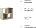 Signature Design by Ashley Socalle Modern 4 Cube Storage Organizer or Bookcase, Whitewash