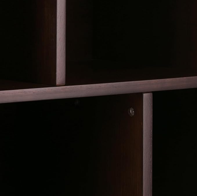 SIMPLIHOME Draper SOLID HARDWOOD 35 Inch Mid Century Modern Wide Bookcase and Storage Unit in Medium Auburn Brown, For the Living Room, Study Room and Office