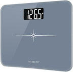 Ultra-Wide NUTRI FIT Bathroom Scale Digital High Accuracy Body Weight Scanner with Easy-to-Read Backlit LCD, 400 Pounds Ultimate Grey