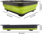 THANSTAR Collapsible Dish Drying Rack for RV Campers Portable Dinnerware Drainer Organizer for Kitchen Travel Trailer-Green