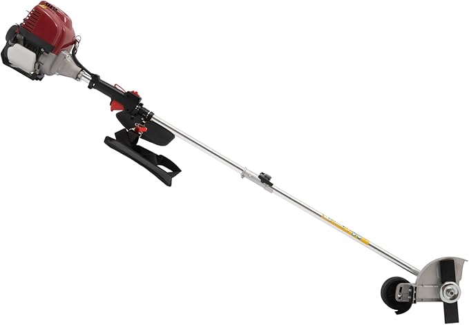 Gas Powered Edger Weed Eater 35.88CC 2 Blade Heads, 4 Stroke Cordless Lawn Edger Gas String Trimmer with Handle & Shoulder Strap for Garden Lawn Grass Trimmer
