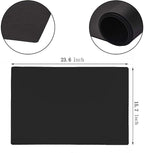 23.6'' by 15.7''Flexible Silicone Placemat Non Slip Waterproof Heat Resistant Dinner Table Black 1PCS