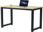 Computer Writing Desk 47 inch,Modern Simple Style PC Table, Black Metal Frame, Sturdy Home Office Table,Oak