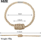Fenghuangwu 2Pack Magnetic Jute Curtain Tiebacks – Bohemian Style Handmade Woven Tie-Backs for Drapes,Elegant Exquisite Knot Holdbacks,Outdoor Boho & Modern Home Decor