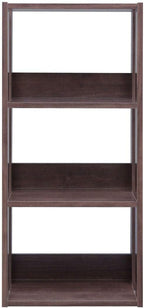 IRIS USA 3-Tier 16" Medium Open Wooden Bookshelf with Adjustable Shelves, Easy Assembly Bookcase Farmhouse Shelf for Small Spaces Bedroom Office Living Room Indoor, Brown