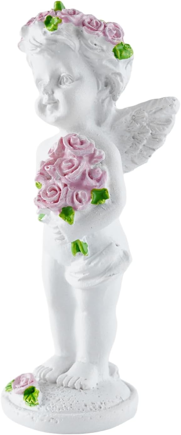 Resin Angel Statue Holding Flowers, Indoor Living Room Dining Table Decor, Outdoor Garden Ornament, Ideal Gift for Mom, Dad and Friends