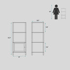 TUTOTAK 4 Tier Bookcase and Bookshelf, Narrow Book shelf with Door for Small Space, for Living Room, Office, Study, Entryway, Greige BS03BG004