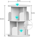 Nidouillet Small Rotating Bookshelf, 2Tier Revolving Bookcase 360 Display Round Bookshelf Narrow Swivel Corner Book Shelf Standing Bookcase for Adult Bedroom, Living Room