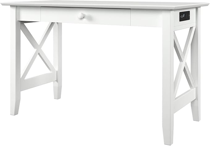 AFI Lexi Desk with Drawer and Charging Station in White