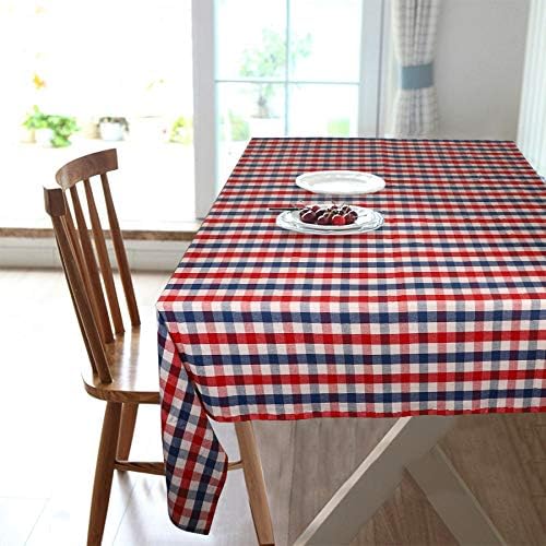 Urban Villa Tablecloth Cotton Tabletop 60x102 (8-10 Seats) July4th Checks