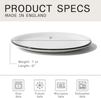 Made In Cookware - Set of 4 - Bread and Butter Plates - White With Black Rim - Porcelain - Crafted in England