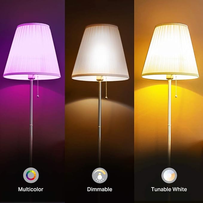 Kasa Smart Light Bulbs, Full Color Changing Dimmable Smart WiFi Bulbs Compatible with Alexa and Google Home, A19, 9W 800 Lumens,2.4Ghz only, No Hub Required, 4 Count (Pack of 1), Multicolor (KL125P4)