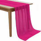 Pack of 2 | Magenta | 10ft Chiffon Table Runner 29x170 Inches Long Romantic Rustic Sheer Gauze Runner for Wedding Bridal Shower Birthday Banquets Engagement Spring Easter Boho Decorations