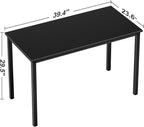 Need Small Computer Desk Writing Desk 39 3/8'' L Study Desk for Small Space Gaming Desk Sturdy and Heavy Duty Home Office Desk for Dormitory/Meeting Room AC3CB(100 * 60) Beside Table,Black/Black