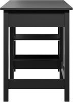 Bush Furniture Broadview 54W Computer Desk with Shelves in Classic Black| Personal Workstation Table and Storage for Home Office Workspace