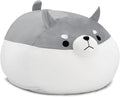 Stuffed Animal Storage Bean Bag Chair Cover for Kids Grey Shiba Inu Dog Bean Bag Chair for Girls XX-Large Size Toy Organizer Cover Only Without Filling
